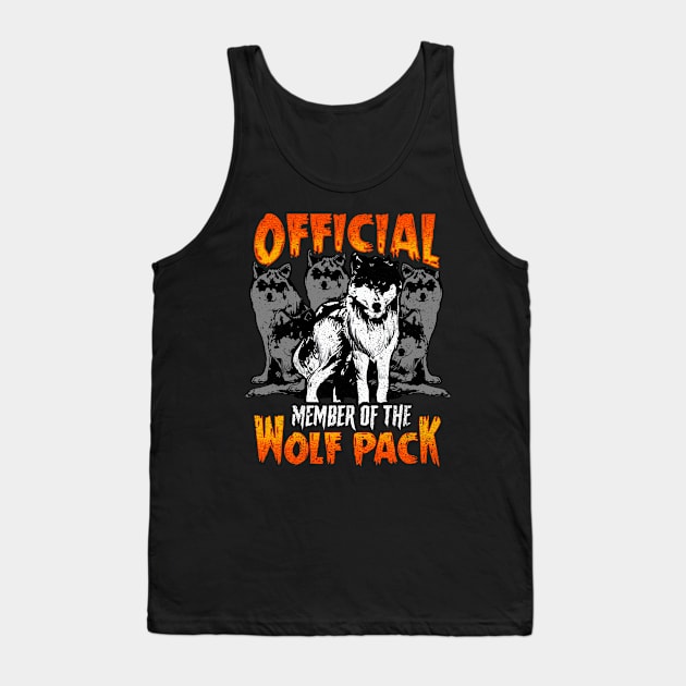 Official Member of the Wolf Pack Vintage Grunge Halloween Tank Top by creative